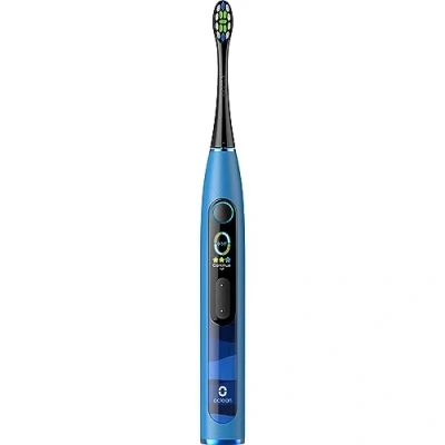Immagine di Oclean X10, Spazzolino elettrico sonico intelligente, 5 modalità di spazzolamento, ricarica rapida 3 ore per una durata 60 giorni, timer 2 minuti e sensore pressione,(blu)