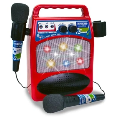 Immagine di Bontempi SonicSync L&#039;Amplificatore Wireless con Doppio Microfono per un Soundcheck Perfetto! 280x260x70 mm