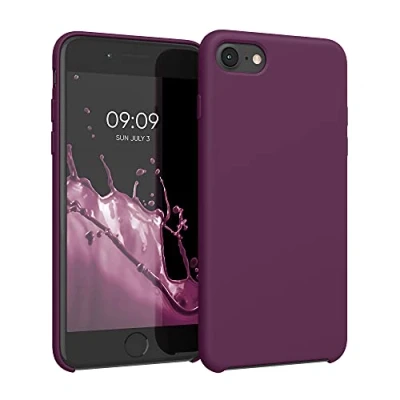 Immagine di kwmobile Cover per Apple iPhone SE (2022) / (2020) 8 7 Custodia Back Case Smartphone in Silicone TPU Protezione Gommata viola magenta