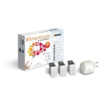 Immagine di Bticino Kit Luci Connesse Matix Smart SAM3601KIT, Con 1 Gateway Plug In S36GWDC e 3 Deviatori Connessi AM4003C, per Accendere Spegnere le lo Smartphone o Alexa, Siri Google Home
