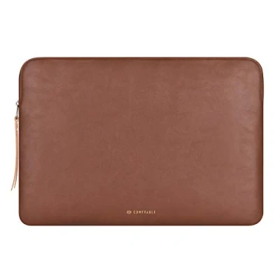 Immagine di Comfyable Custodia per laptop compatibile con MacBook Pro 16 pollici M3 M2 M1 e Air 15 A2941, protettiva sottile in pelle PU impermeabile Mac, Marrone