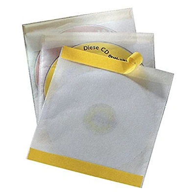 Immagine di Durable 521019 CD/DVD Fix, Busta Adesiva per 1 con Libretto o 2 CD/DVD, Trasparente, Confezione da 10 Pezzi