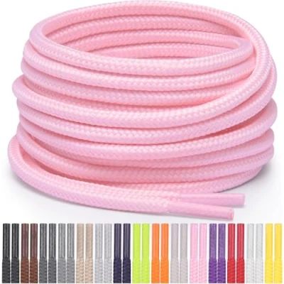 Immagine di Miscly Lacci Rotondi per Scarpe, Sneaker e Stivali, Disponibili in Diverse Lunghezze Colori (Rosa, 183 cm)