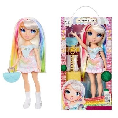 Immagine di Rainbow High My Fashion Style Doll Amaya Bambola alla moda color arcobaleno di 28 cm con abito e borsetta moda, snodata, collezionabile, età 4 12 anni