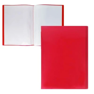 Immagine di RAYLU PAPER Cartella con buste trasparenti formato A4, realizzata in polipropilene 100% biodegradabile, 60 per documenti a casa e ufficio (A4, custodie, Rosso)