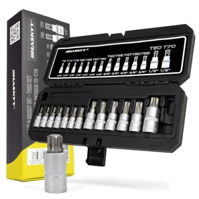 Immagine di Set di chiavi a bussola Torx per interni T8 T70, utensili da 1/4&quot; 3/8&quot; 1/2&quot;