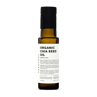 Immagine di Olio di Semi Chia 100% Bio 100 ml Spremuto a Freddo Qualità Superiore Ricco Omega 3 E Vitamina Non OGM Senza Additivi o Conservanti Adatto per Keto Bottiglia Vetro Riciclabile