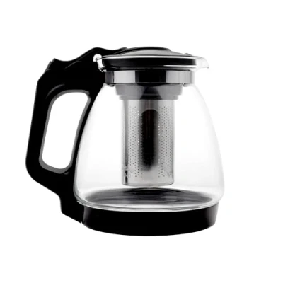 Immagine di NORDIC SCHILLER teiera in vetro di alta qualità, resistente al calore, con coperchio, 1,7 litri, termica filtro acciaio inox, tea maker,