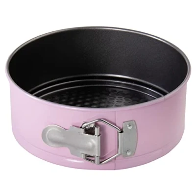Immagine di wenco Mini stampo per saltare, diametro 18 cm, ideale torte piccole, rivestimento antiaderente di alta qualità, in acciaio resistente, resistente al calore, elegante rosa, facile da pulire