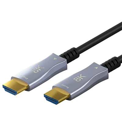 Immagine di goobay 65563 Cavo ottico ibrido Ultra High Speed HDMI/Cavo ad alta velocità con capacità per 8K @ 60Hz e 4K 120Hz / 48Gbps, ARC (Audio Return Channel), HDCP 70 metri