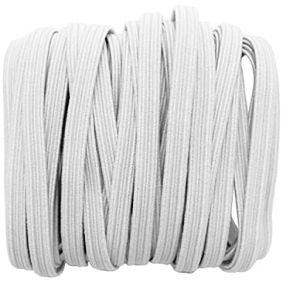 Immagine di Lumonic Elastico piatto 5m x 5mm bianco laccio in gomma antibollore ad es. per maschere paradenti cucito e artigianato articoli da cantiere