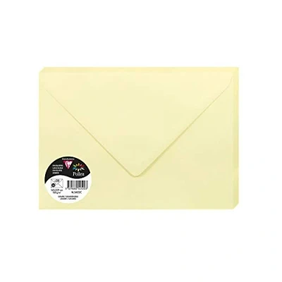 Immagine di Clairefontaine 5452C Pacco da 20 Buste gommate Formato C5 16,2x22,9cm 120g/m² Colore giallo canarino Inviti Eventi e Corrispondenza Gamma Pollen Carta Premium Liscia