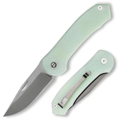 Immagine di FUJUNI 7,25cm Coltello Tascabile, Pieghevole con Manico G10 e Lama in Acciaio VG10, Clip Da Tasca Per Trasporto Profondo, Coltelli Pieghevoli,Coltelli Tasca,Per Uomo Regalo,Verde Naturale