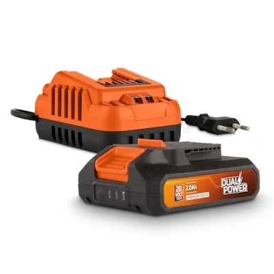 Immagine di Power plus Set di batterie e caricabatterie Dual POWDP90620 20 V, batteria da 2,0 Ah, per utensili caricatore 2 A, V x avvitatore a batteria,