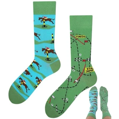 Immagine di TODO Colours Calzini divertenti con motivo Multicolori, Colorati, Pazzi per la gioia di vivere, Cavalli, 39 42