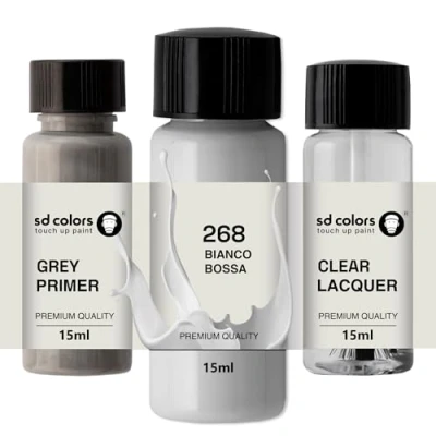 Immagine di SD COLORS Bianco Bossa Nova 268, 268A, 268/A, 674, 934 Vernice per ritocchi, 15 ML, Riparare Graffi e scheggiature (Vernice, Primer, lacca)