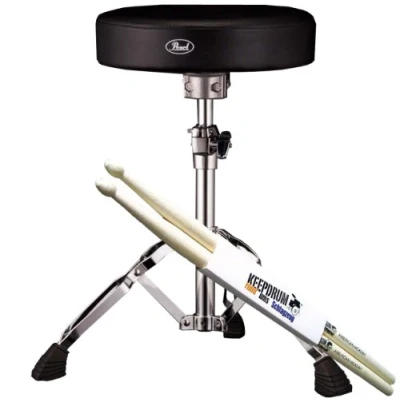 Immagine di Pearl D 930 Sgabello per batteria + 1 paio di bacchette Keepdrum