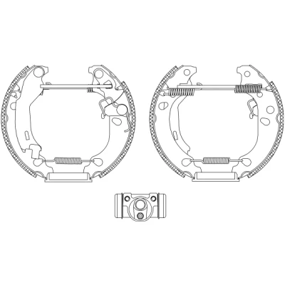Immagine di TEXTAR Shoe Kit Pro 84061000 freno, Freno a tamburo con cilindretto regolatore/attuatore FIAT: Panda II Hatchback