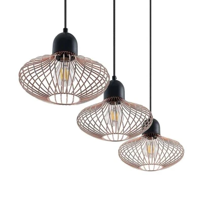 Immagine di Lampada a sospensione Metehan di Lindby, 3 luci, rame