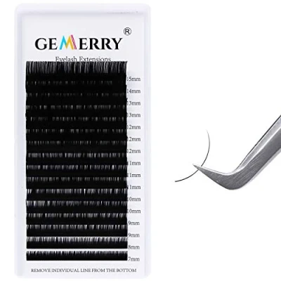 Immagine di 16 file Extension Ciglia One to 7 15mm mix 0.15 curva c GEMERRY Individuali Finte Seta Lash (0.15 curl 15mm)