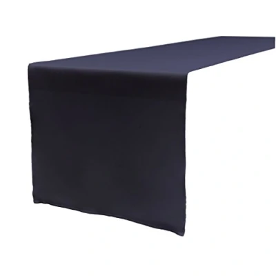 Immagine di LA Linen Polyester Poplin Table Runner, Poliestere, Navy, 35.56 x 274.3 0.04 cm
