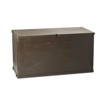 Immagine di Toomax baule portaoggetti multibox wood, finitura effetto legno, colore marrone, dimensioni di 120x56x63h cm, volume 420 litri.