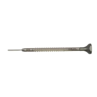 Immagine di Horotec MSA01.214 Cacciavite per orologiaio, corpo e stoppino a forma di T in acciaio inox, testa alluminio con cuscinetto sfere, prodotto Svizzera (1,40 mm)