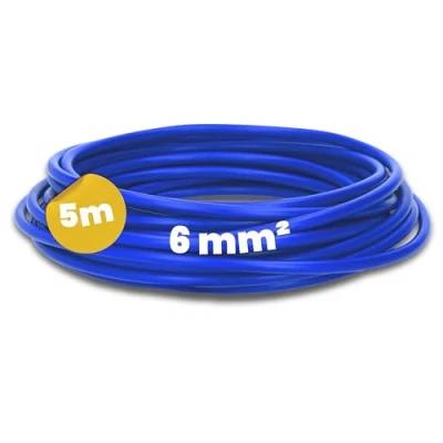 Immagine di Kalitec cavo di cablaggio flessibile H07V K da 6 mm², 5 m, colore: blu scuro, mm2, a filo singolo, per armadio elettrico, commutazione