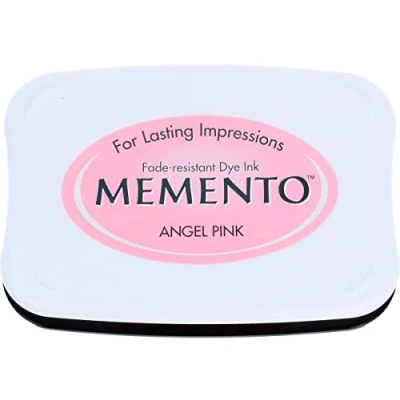 Immagine di Tsukineko Memento Tampone di Inchiostro per timbratura, Rosa Angelo, Grande, a Base d&#039;Acqua, Traslucido, Impermeabile, archiviazione, goffratura, Materiale Sintetico, Pad Size: 7,6 x 4,7 cm