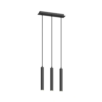 Immagine di Arcchio Lampada a sospensione &#039;Franka&#039; (Moderno) colore Nero, in Alluminio ad es. Soggiorno &amp; Sala da pranzo (3 luci, lampadina inclusa) sospensione, lampada, lampadine per plafoniera