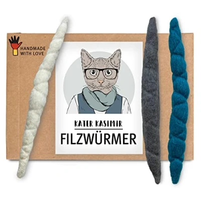 Immagine di Gioco per gatti Kater Kasimir Vermiciattoli in feltro Set 3 pz