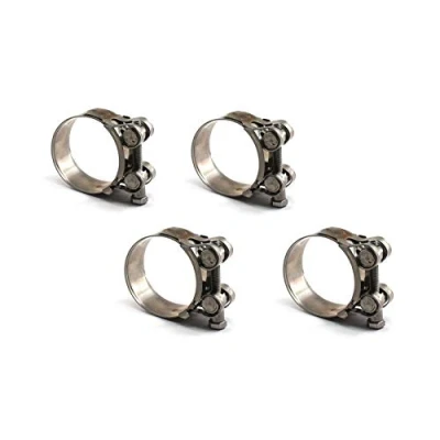 Immagine di Confezione da 4 fascette stringitubo in acciaio inox 304 a vite senza fine, clip per tubi, 48 51 mm