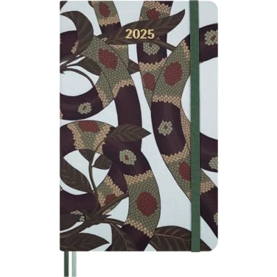 Immagine di Moleskine Agenda Settimanale 2025 con Spazio Per Note Anno del Serpente, Planner 12 Mesi Copertina Rigida e Chiusura Elastica In Tessuto, Collezione Formato Large 13 x 21 cm