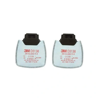 Immagine di 3M Filtro Anti Particolato P3 R Secure Click D3138, con Protezione da Vapori Organici e Gas Acidi a Livelli Fastidiosi &lt; TLV