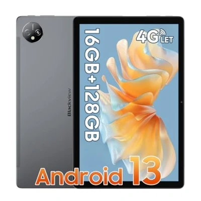 Immagine di Blackview Tab80 tablet da 10 &quot;, Android 13,16 GB di RAM + 128 ROM (1 TB TF), octa core, 4G LTE 5G WiFi, 1280 x 800 HD IPS, fotocamera 13 MP 8 7680 mAh Type C/Face