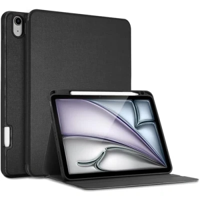 Immagine di ProCase Cover iPad Air 11&quot; M2 2024, 6/5/4 Generazione 10,9 Pollici 2024/2022/2020 [A2588/A2589/A2591/A2324/A2072/A2316/A2325], Custodia con Portapenna Nero