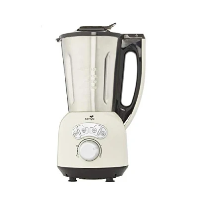Immagine di Senya SYCP HB008C Blender Chauffant Inox Cook &amp; Ice V3, Mixeur Zuppe Vellutate/Passati, Cottura a Vapore, Gelati Smoothies, 1,5L,1400W, Crema, 1400 W, 1.5 Litri, Metallo, 3 velocità