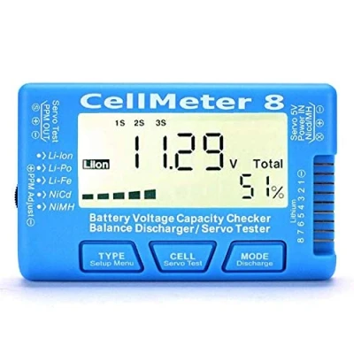 Immagine di ICQUANZX RC 8 Digital Battery Checker Servo Tester Retroilluminazione LCD per LiPo Life Li ion NiMH Nicd