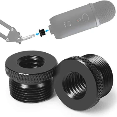 Immagine di Adattatore per Supporto Microfono 5/8 Maschio a 3/8 Femmina Vite, Filettato Blue Yeti, Yeti Pro, X, Snowball 2 Pezzi