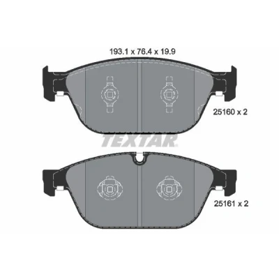 Immagine di TEXTAR 2516002 Kit pastiglie freno Non predisposto per contatto segnalazione usura AUDI: Q5, A8 D4