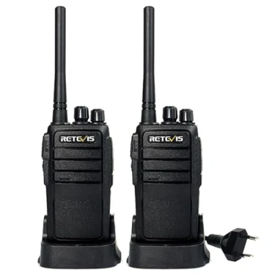 Immagine di Retevis RT21 Walkie Talkie Radioamatore Ricaricabile per Adulti a Lungo Raggio, 16 Canali, 1100mAh, VOX Radio Bidirezionale Professionale Portatile Caccia in Campeggio (Nero, 2 Pezzi)