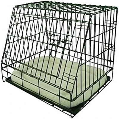 Immagine di Ellie Bo Gabbia inclinata per Cani, Pieghevole, con Vassoio in Metallo Non masticabile e Parte Anteriore inclinata, Auto, Piccola, 61 cm, Nero