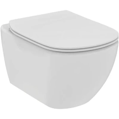 Immagine di Ideal Standard Tesi, WC sospeso senza brida RimLS+, Copriwater sottile con chiusura rallentata, Bianco