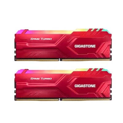 Immagine di 【RAM DDR4】Gigastone RGB Game Turbo Rosso Desktop RAM 32GB (2x16GB) DDR4 3200MHz PC4 25600 CL16 1.35V 288 pin Unbuffered Non ECC UDIMM per PC Gaming Memory Module (SOLO Desktop)