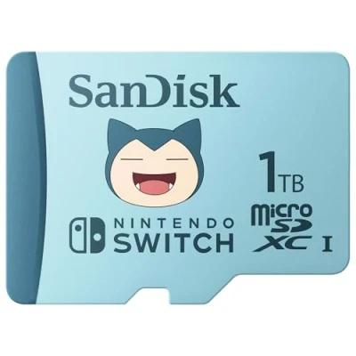 Immagine di SanDisk 1 TB Pokémon Snorlax scheda microSD per Nintendo Switch, velocità di lettura fino a 100 MB/s, scrittura 90 4K UHD, V30, U3
