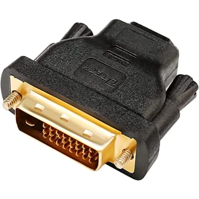 Immagine di DTech Adattatore DVI maschio a 19 pin HDMI femmina convertitore bidirezionale D porta