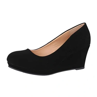 Immagine di Elara Tacchi Alti da Donna Tacco a Zeppa con Piattaforma Chunkyrayan Nero B8011Y PM Schwarz 36