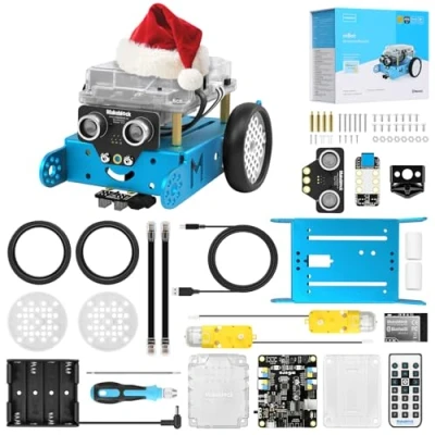 Immagine di Makeblock mbot Robot Programmabile Bambini, Coding Giocattolo Compatibile con Programmazione Scratch e Arduino, Kit da Costruire, Robotica Educativa per Bambini 6+ Anni Blu