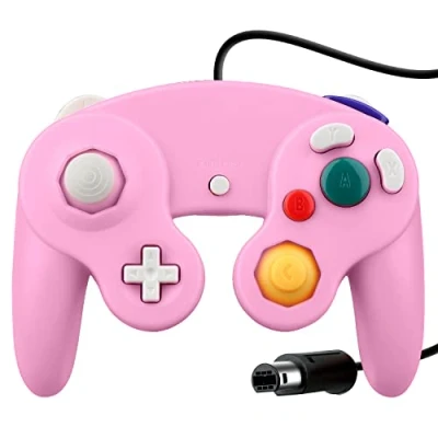 Immagine di OSTENT Cablato Shock Controller classico Gamepad Telecomando da Gioco Joypad Compatibile per di console Nintendo GameCube NGC Wii videogiochi Colore Rosa