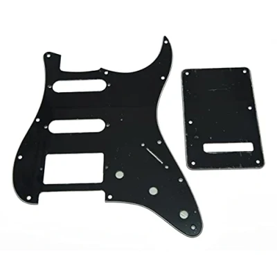 Immagine di Dopro Strat Battipenna per chitarra HSS, con piastra posteriore in tremolo, USA/messicana, FD Strat, colore: Nero a 3 strati